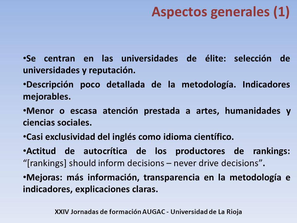 XXIV Jornadas de formación AUGAC - Universidad de La Rioja