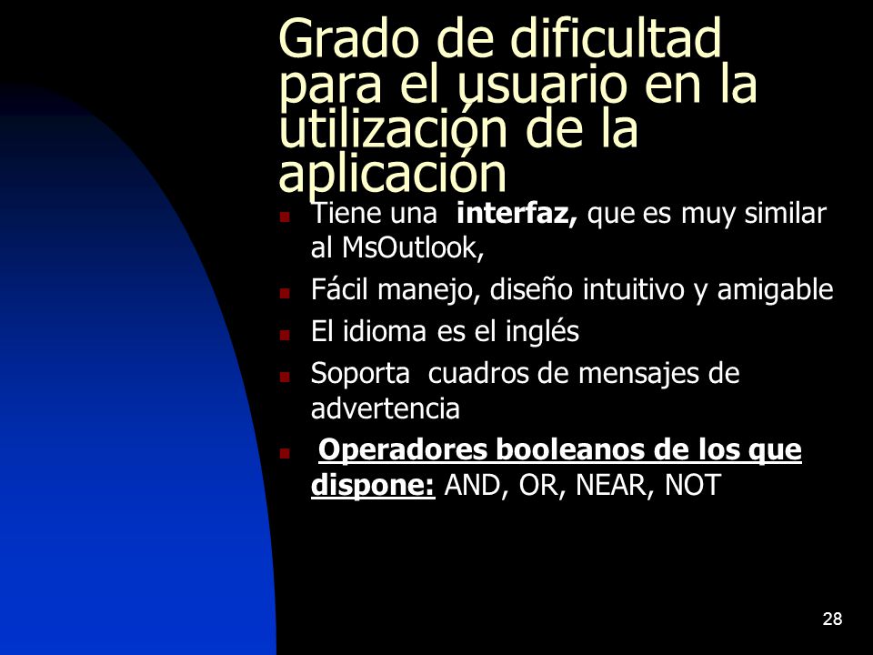 Grado de dificultad para el usuario en la utilización de la aplicación