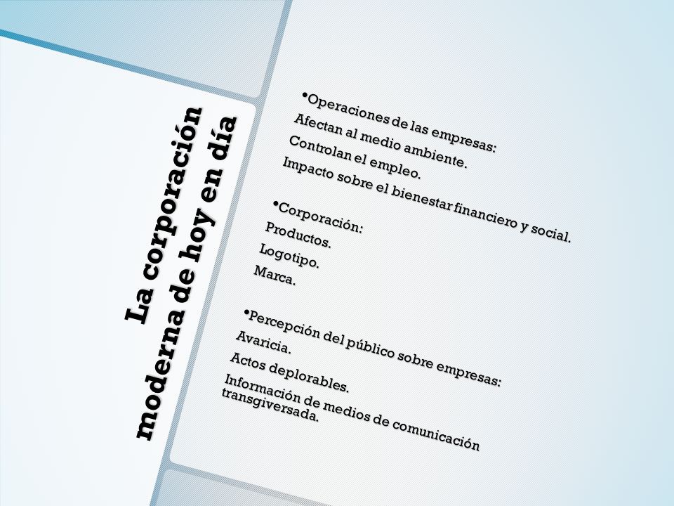 La corporación moderna de hoy en día