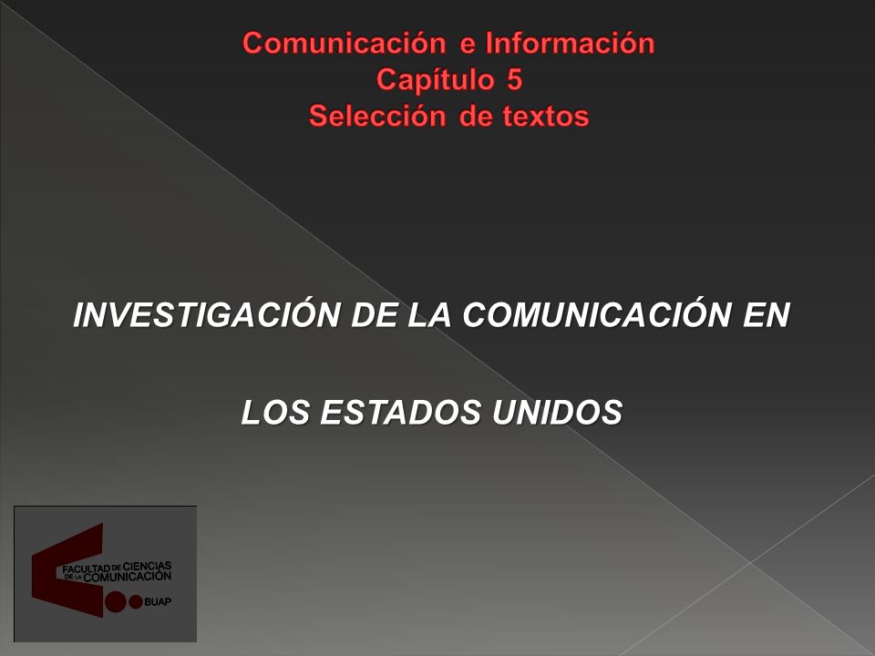 Comunicación e Información Capítulo 5 Selección de textos