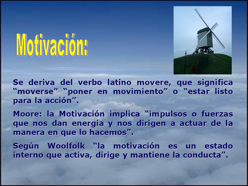 Motivación: Se deriva del verbo latino movere, que significa moverse poner en movimiento o estar listo para la acción .