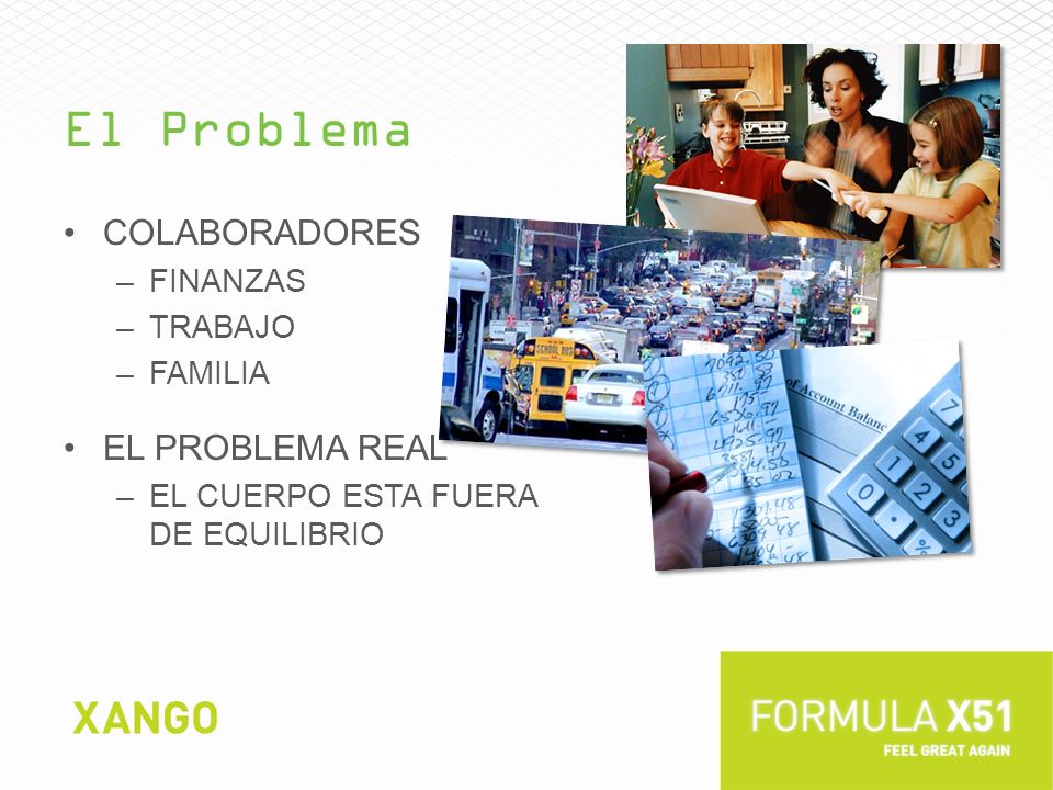 El Problema Colaboradores El Problema real Finanzas trabajo Familia