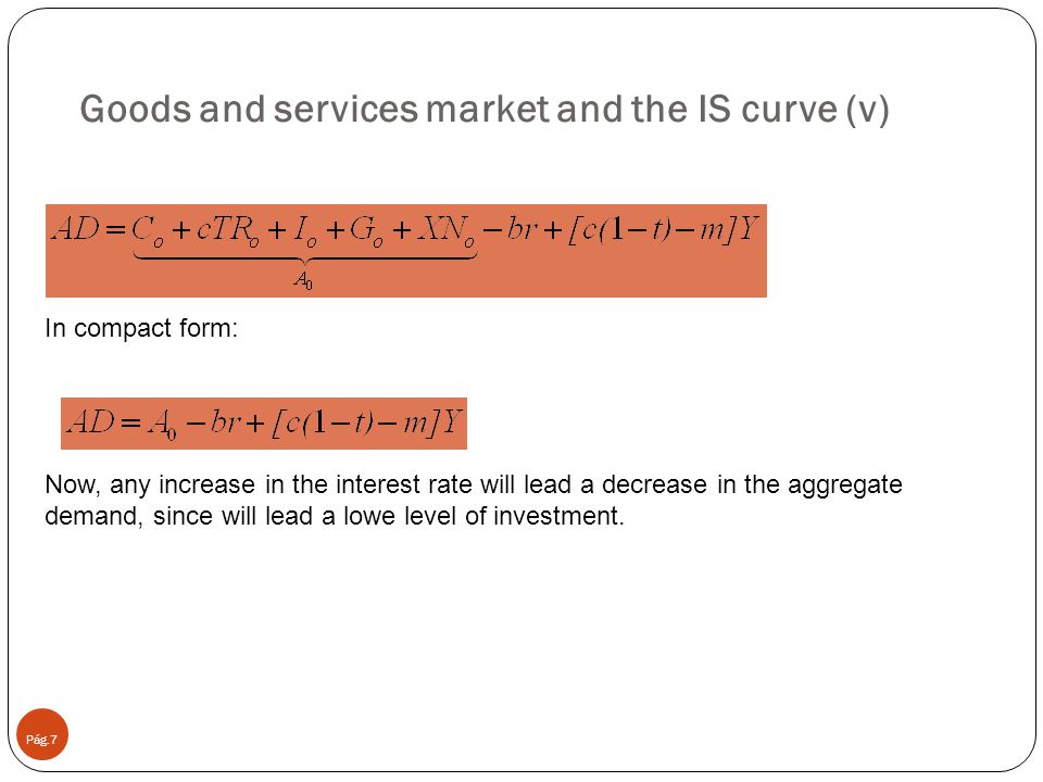Goods and services market and the IS curve (v)