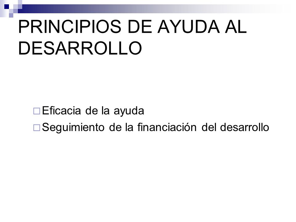 PRINCIPIOS DE AYUDA AL DESARROLLO