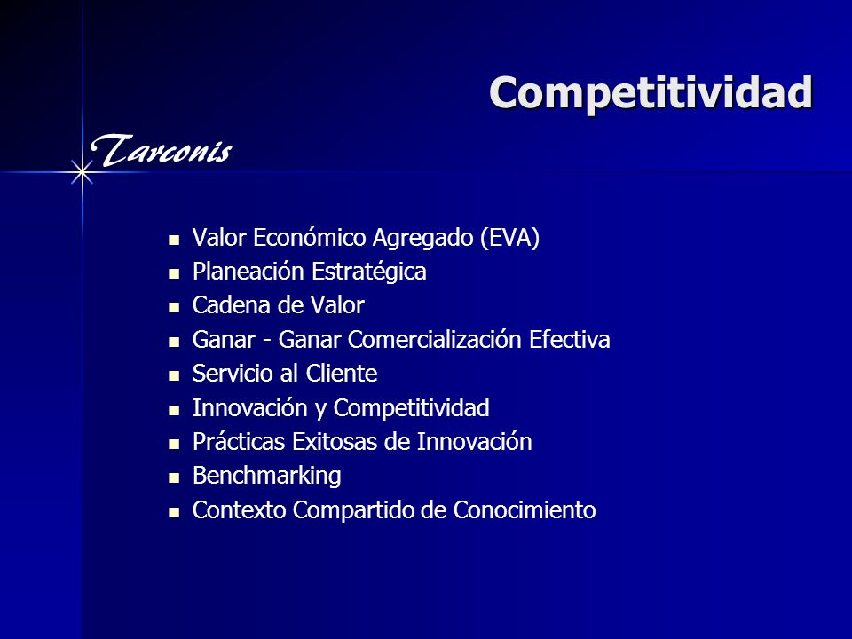Competitividad Valor Económico Agregado (EVA) Planeación Estratégica