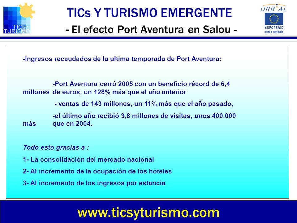 TICs Y TURISMO EMERGENTE - El efecto Port Aventura en Salou -