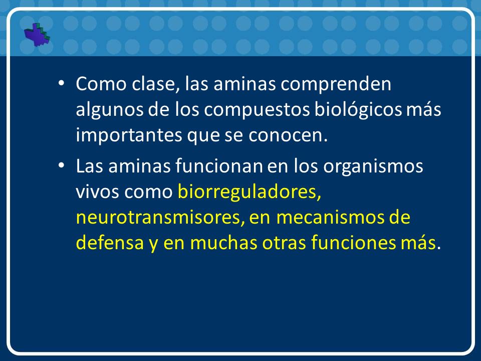 Como clase, las aminas comprenden algunos de los compuestos biológicos más importantes que se conocen.