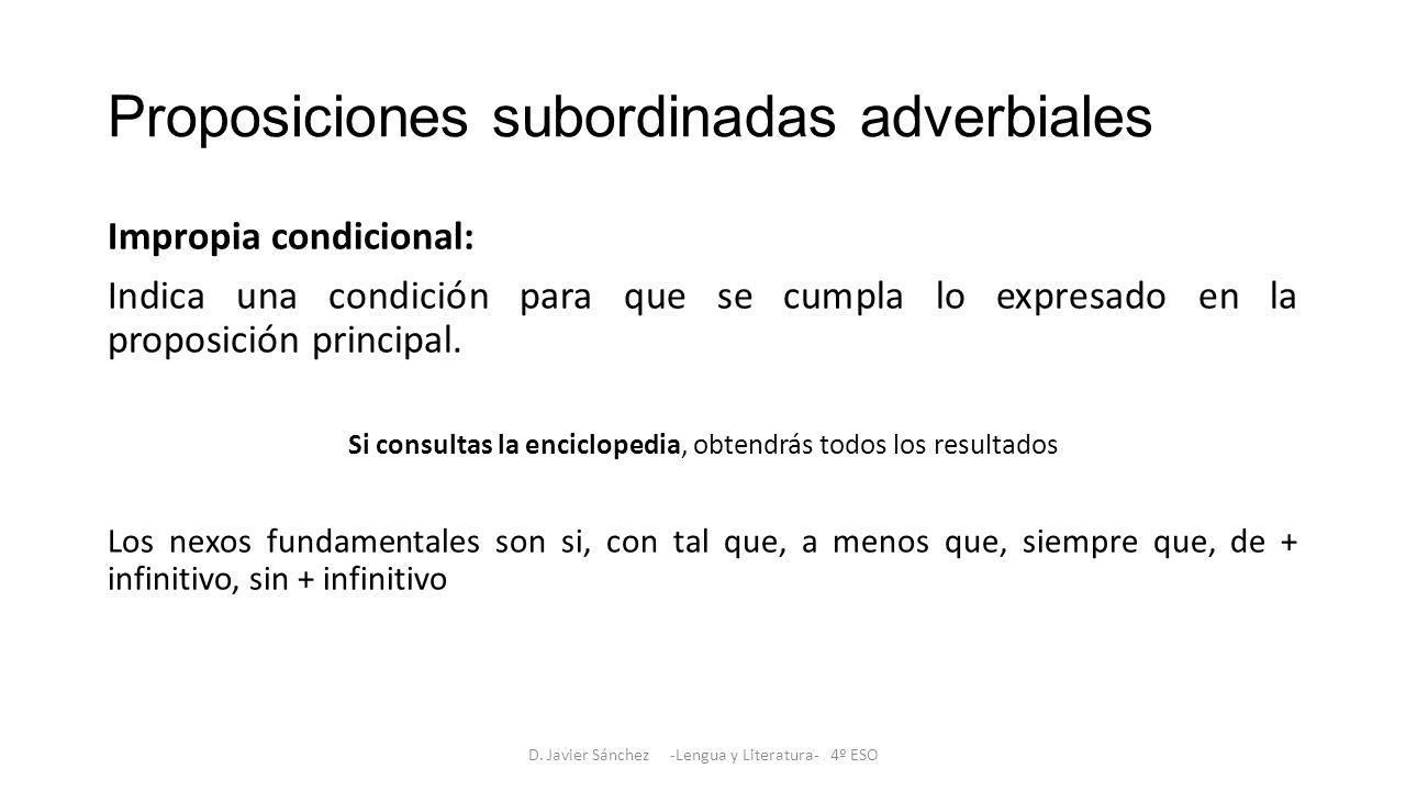 Proposiciones subordinadas adverbiales