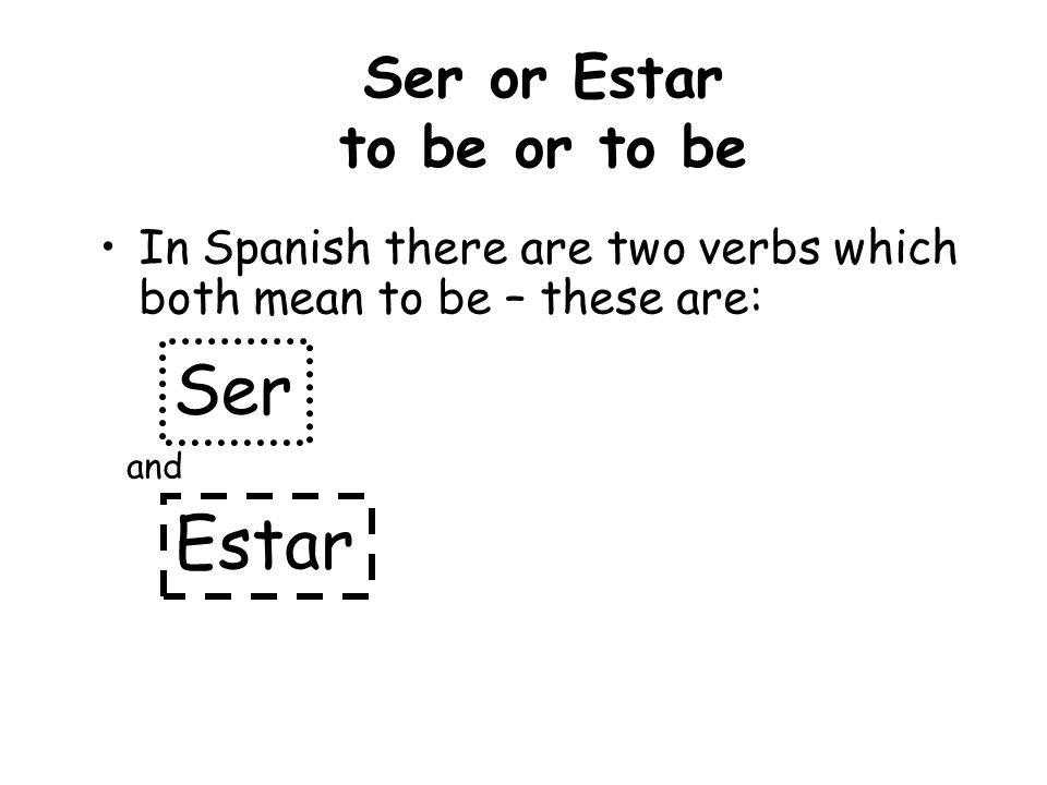 Ser or Estar to be or to be