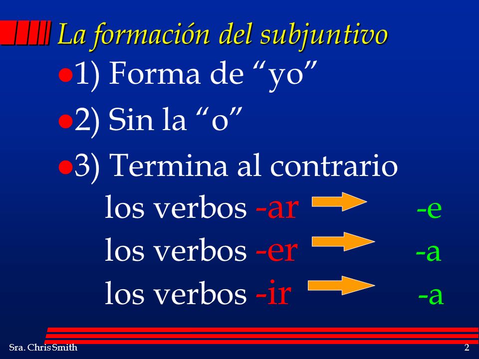 La formación del subjuntivo
