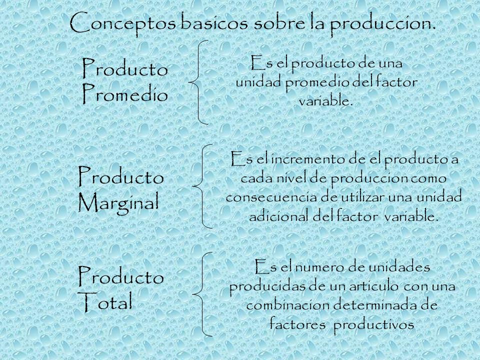 Es el producto de una unidad promedio del factor variable.