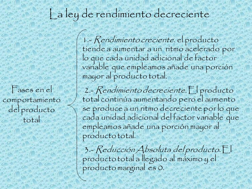 Fases en el comportamiento del producto total