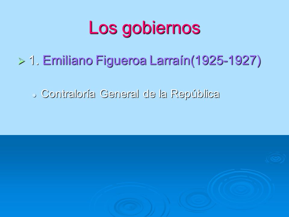 Los gobiernos 1. Emiliano Figueroa Larraín( )