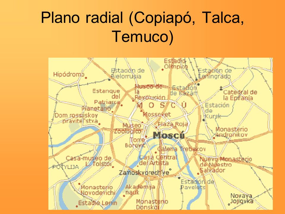 Plano radial (Copiapó, Talca, Temuco)