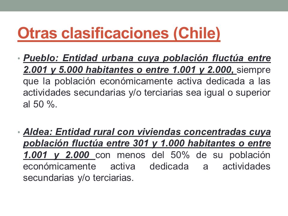 Otras clasificaciones (Chile)