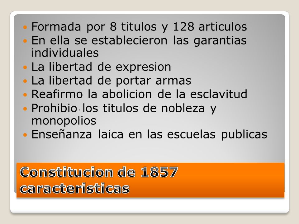 Constitucion de 1857 caracteristicas