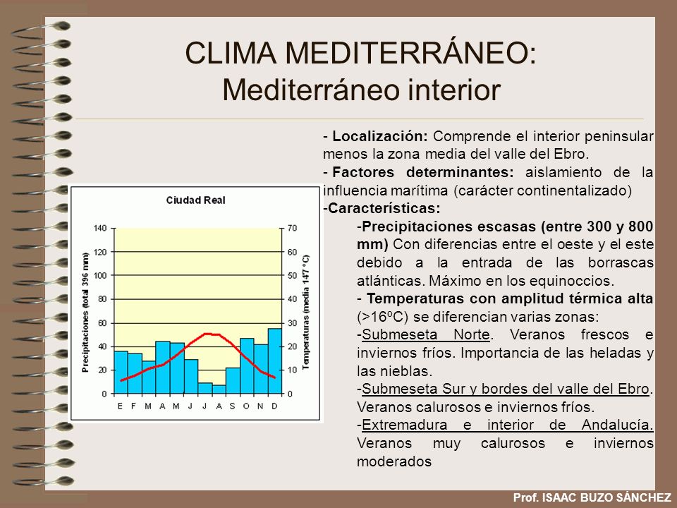 CLIMA MEDITERRÁNEO: Mediterráneo interior