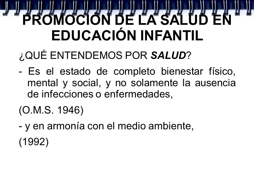 PROMOCIÓN DE LA SALUD EN EDUCACIÓN INFANTIL