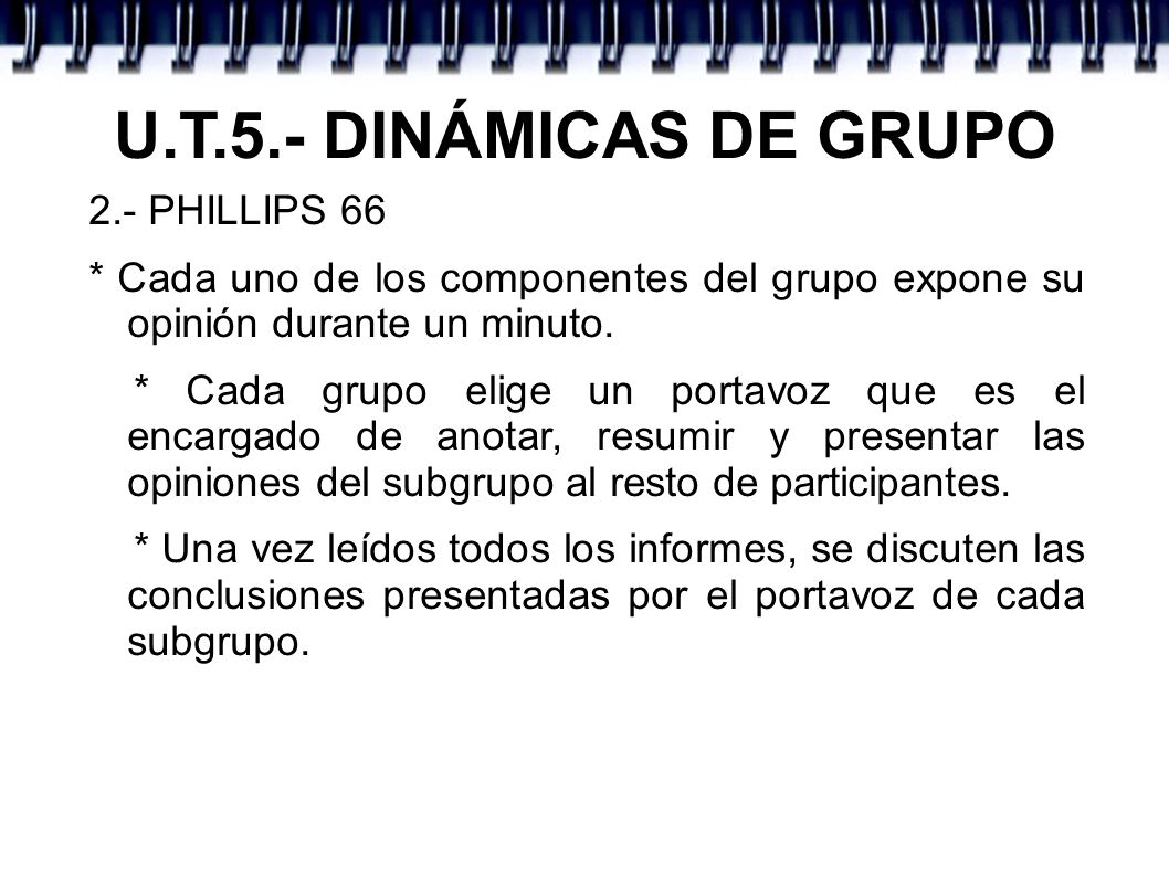 U.T.5.- DINÁMICAS DE GRUPO 2.- PHILLIPS 66
