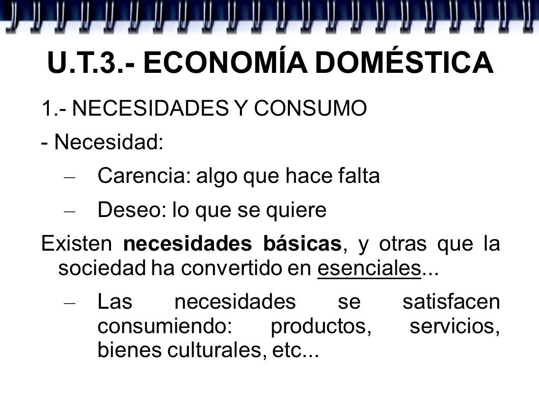 U.T.3.- ECONOMÍA DOMÉSTICA