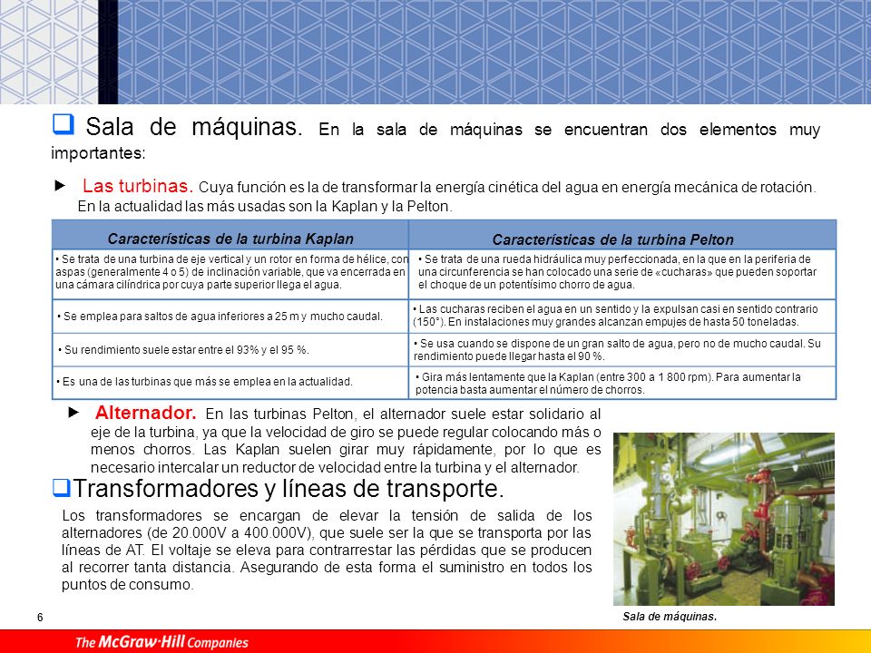 Sala de máquinas. En la sala de máquinas se encuentran dos elementos muy importantes: