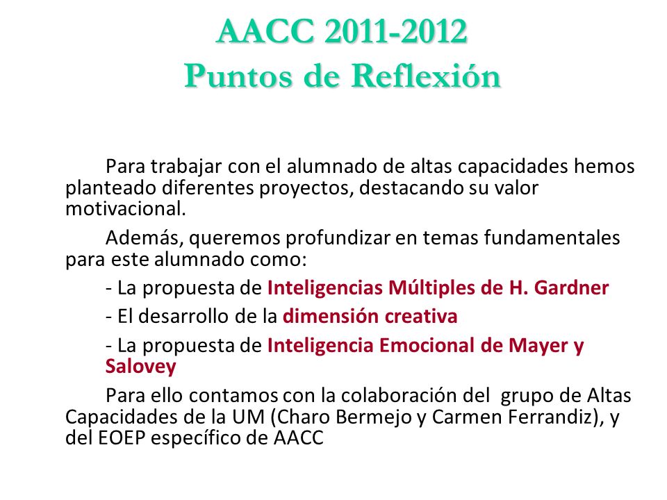 AACC Puntos de Reflexión
