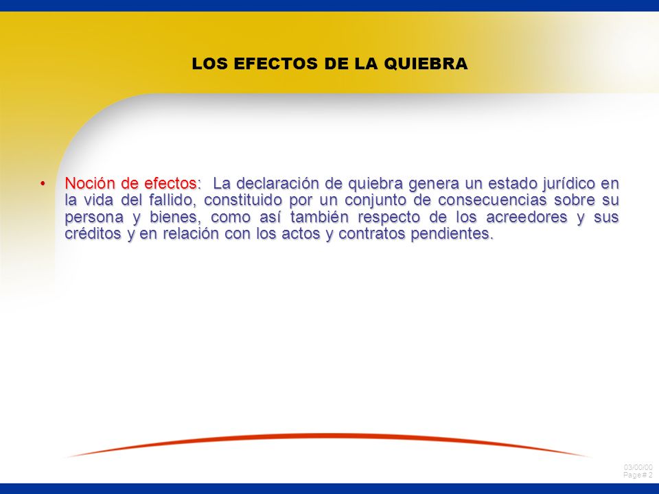 LOS EFECTOS DE LA QUIEBRA