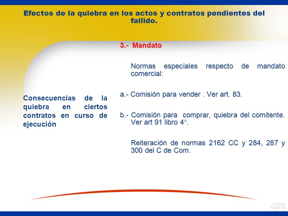 Efectos de la quiebra en los actos y contratos pendientes del fallido.
