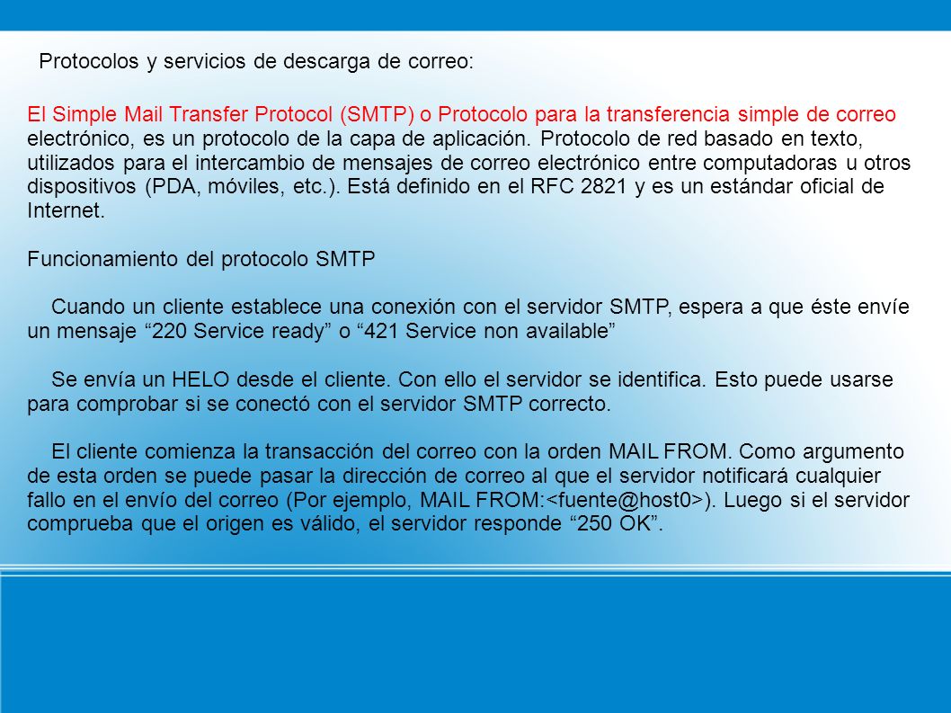 Protocolos y servicios de descarga de correo:
