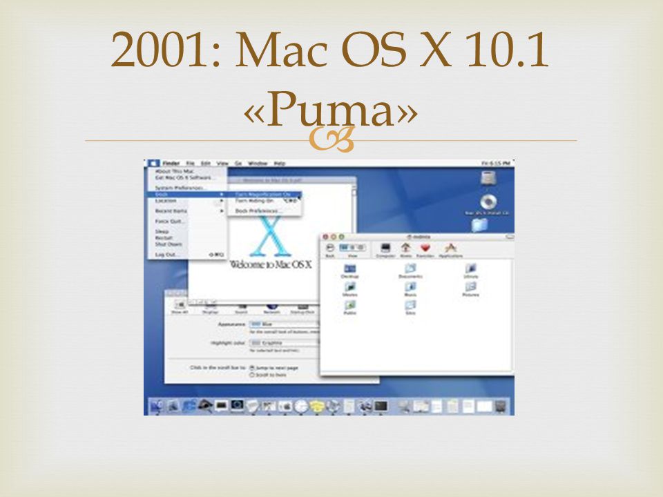 2001: Mac OS X 10.1 «Puma»