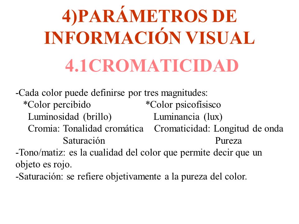 4)PARÁMETROS DE INFORMACIÓN VISUAL