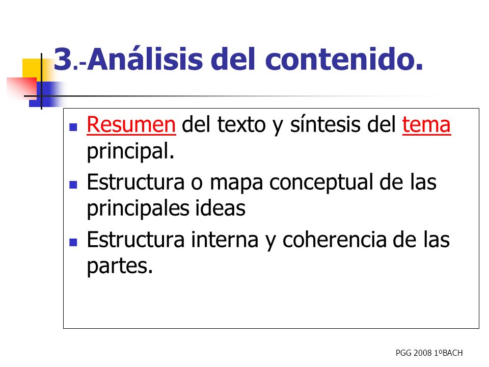 3.-Análisis del contenido.