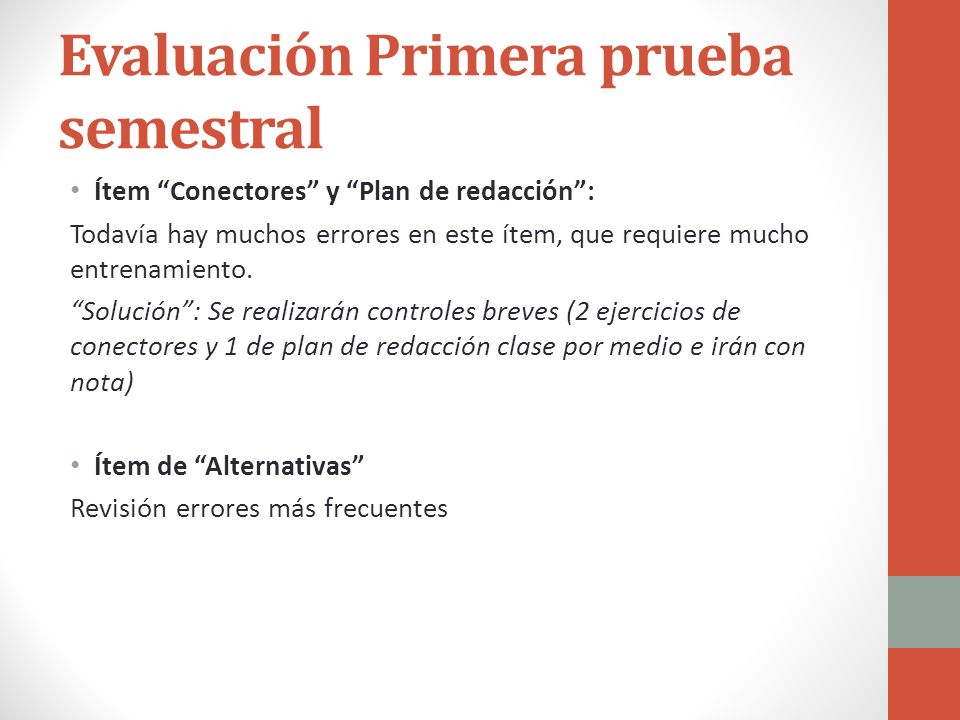Evaluación Primera prueba semestral