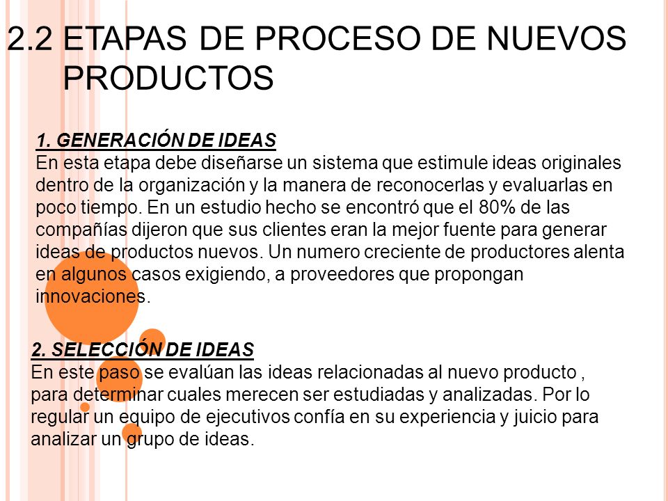 2.2 Etapas de proceso de nuevos productos
