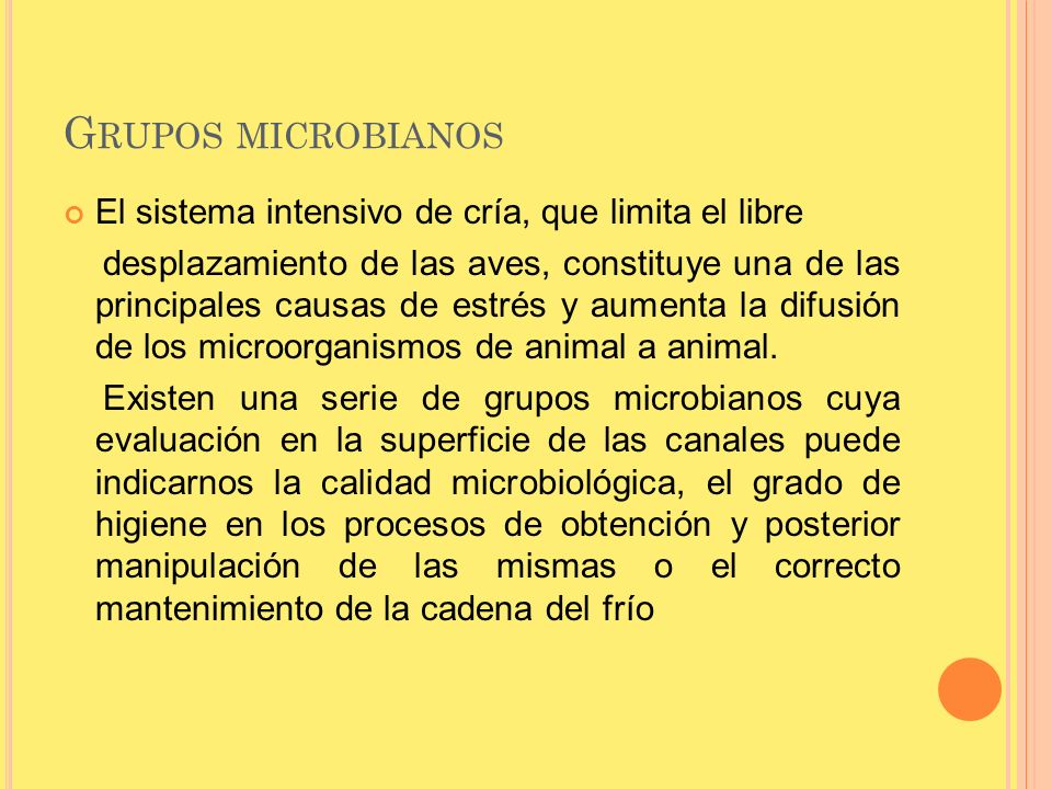 Grupos microbianos El sistema intensivo de cría, que limita el libre
