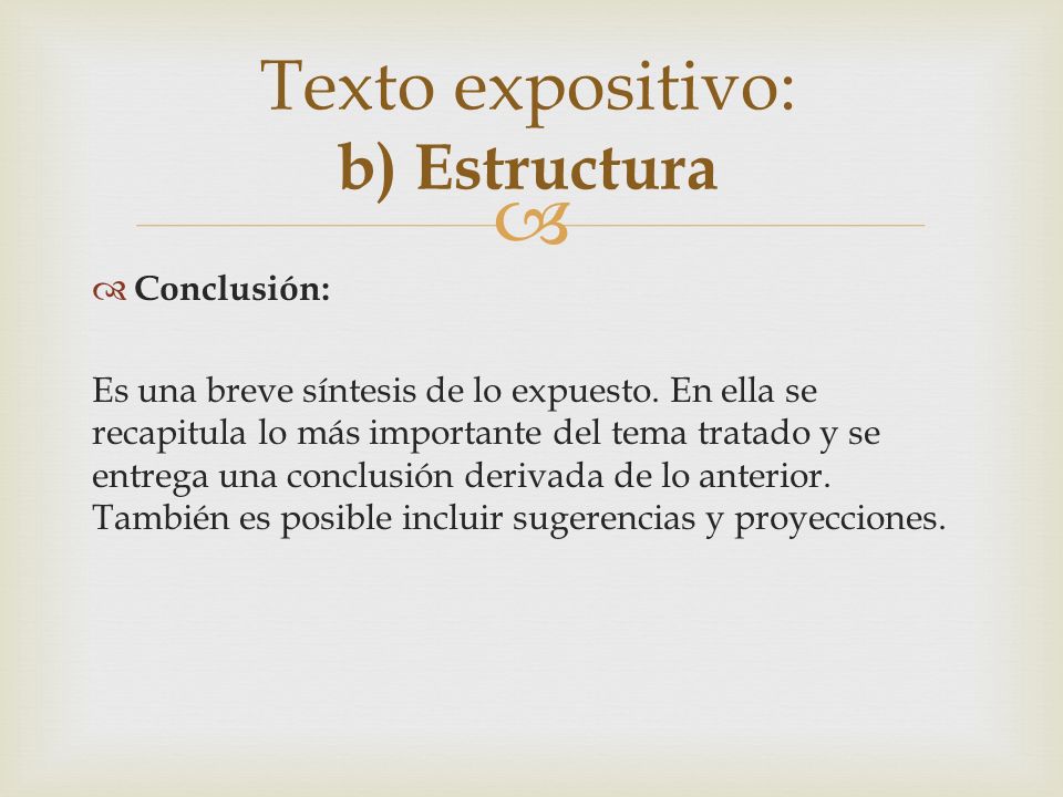 Texto expositivo: b) Estructura