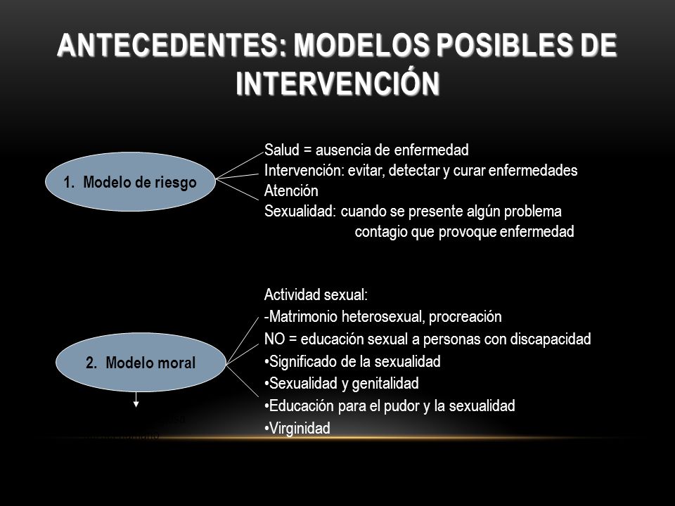 Antecedentes: modelos posibles de intervención
