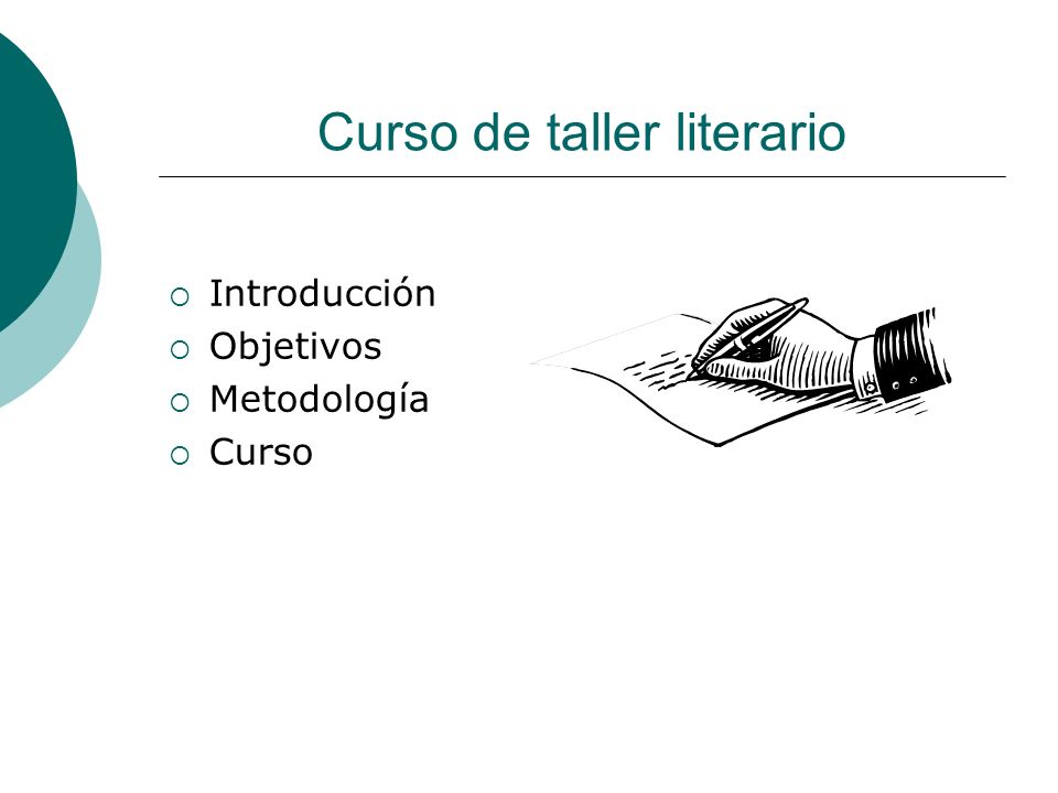 Curso de taller literario
