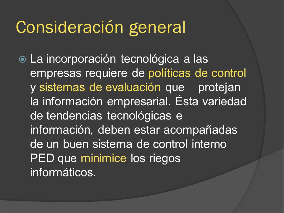 Consideración general