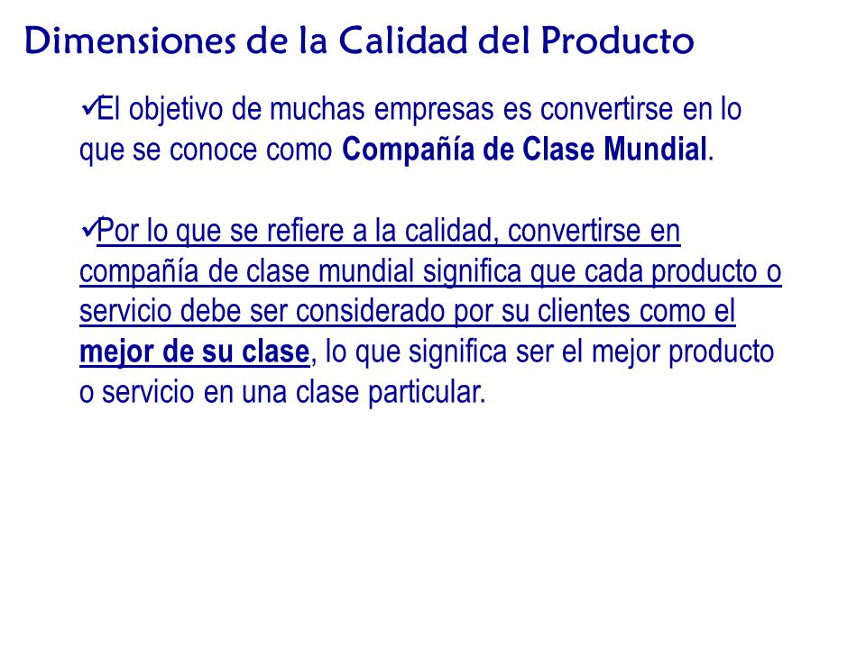 Dimensiones de la Calidad del Producto