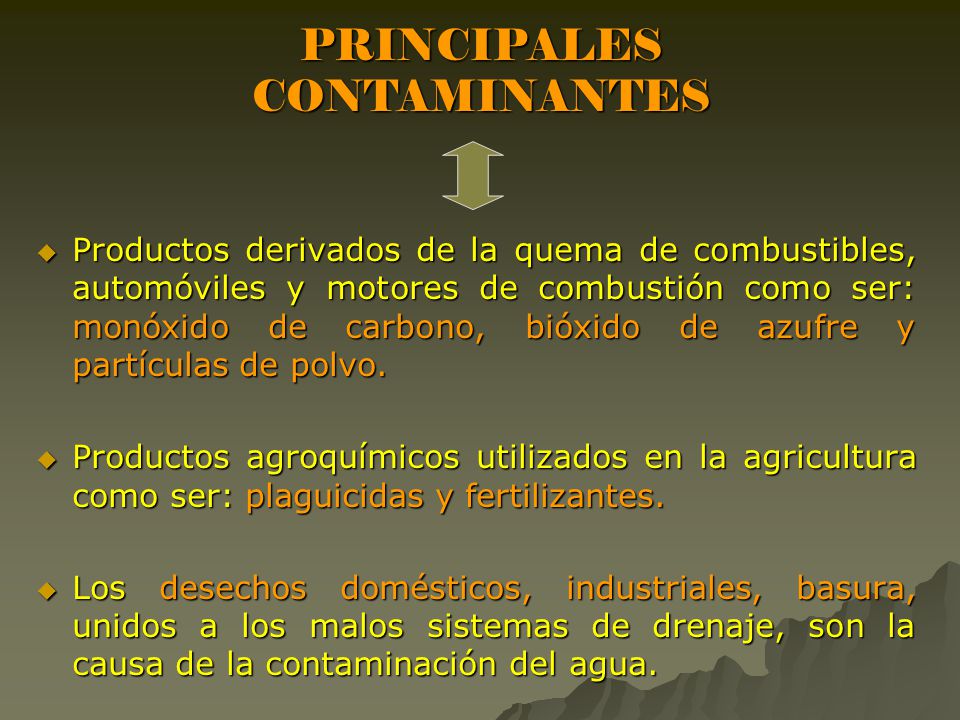 PRINCIPALES CONTAMINANTES