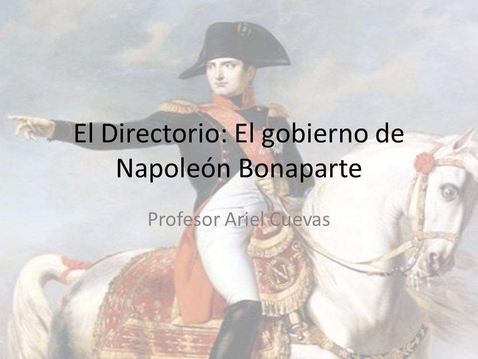 El Directorio: El gobierno de Napoleón Bonaparte