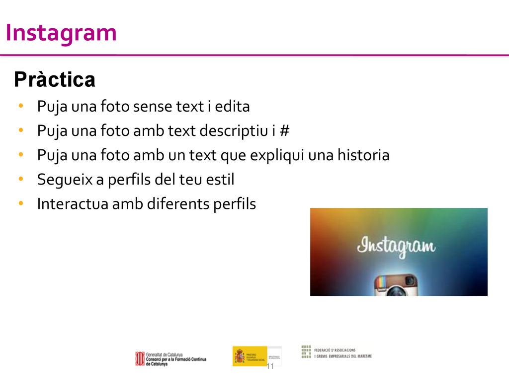 Instagram Pràctica Puja una foto sense text i edita