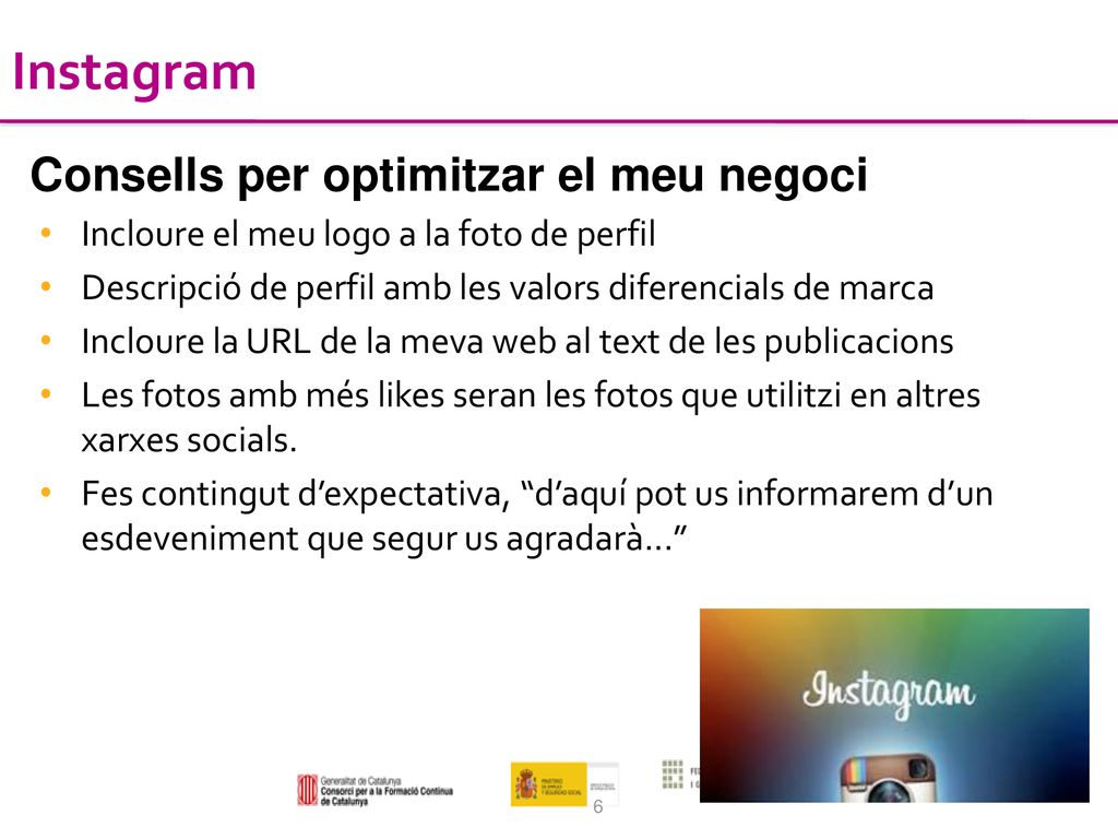 Instagram Consells per optimitzar el meu negoci