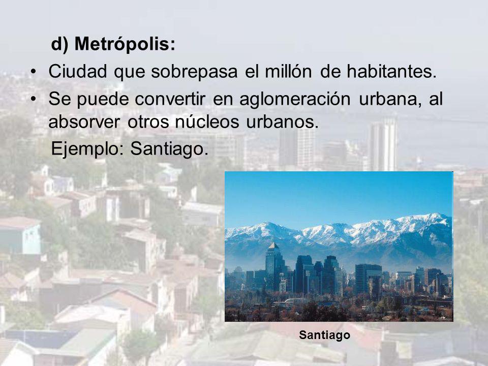 Ciudad que sobrepasa el millón de habitantes.