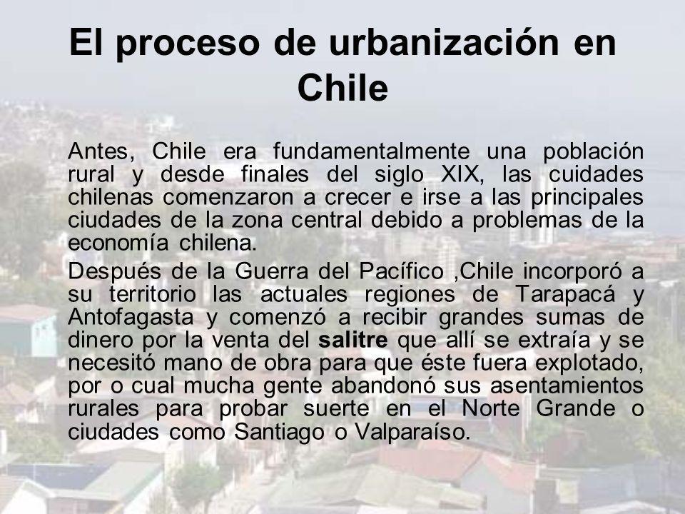 El proceso de urbanización en Chile