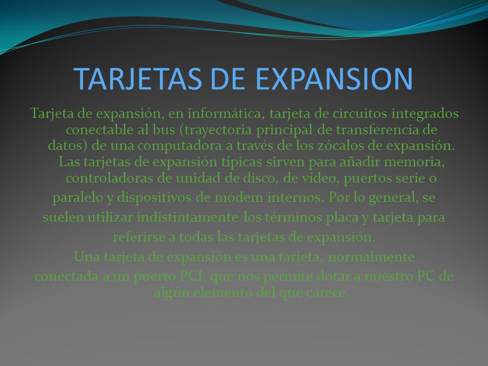 TARJETAS DE EXPANSION