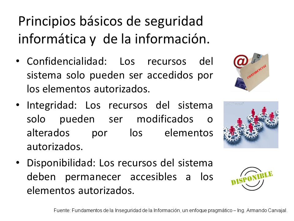 Principios básicos de seguridad informática y de la información.