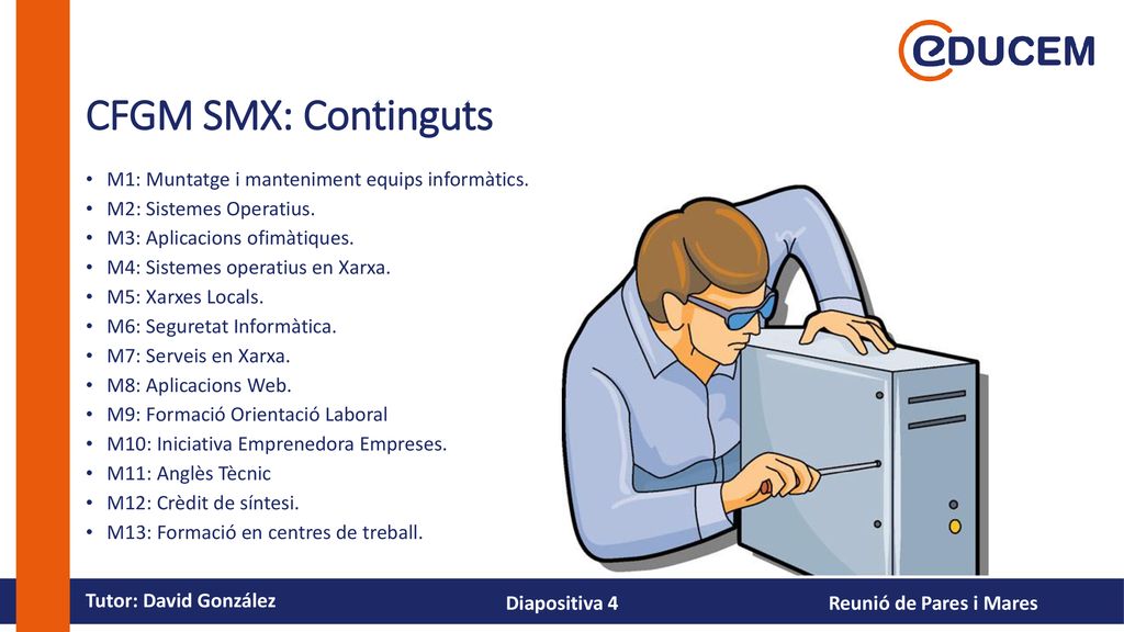 CFGM SMX: Continguts M1: Muntatge i manteniment equips informàtics.
