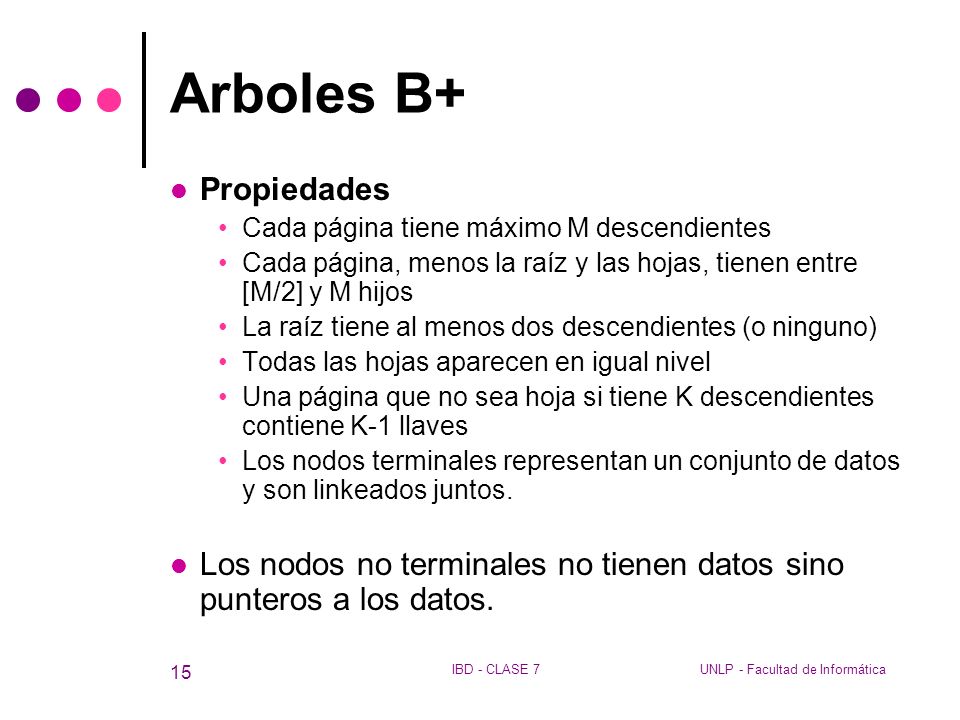 Arboles B+ Propiedades